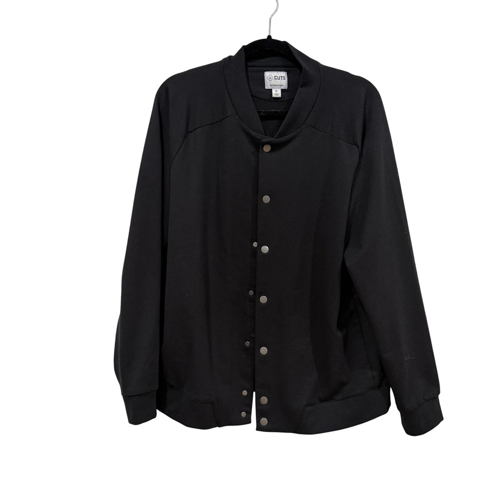 Cuts The Friday Projects Hyperloop Bomber Jacket Black Mens XL Snap Front